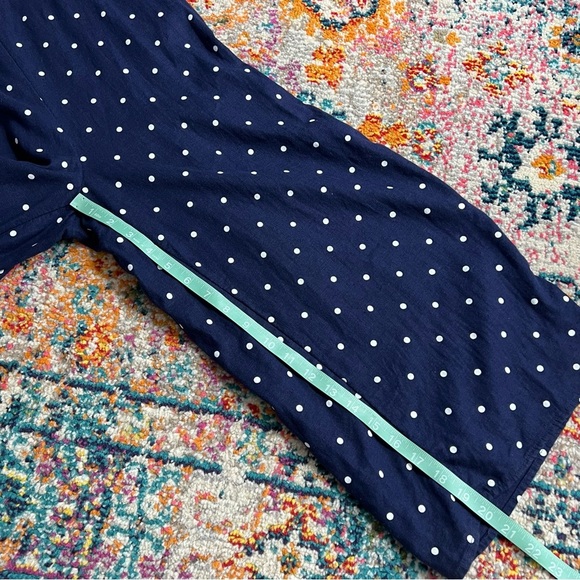 Old Navy Linen Navy polka dot jumpsuit Pockets Smocked Back - Picture 15 of 15